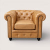 Kingsford - Natural Tan Top Grain Buffalo Leather Chesterfield sofa - Kukuu Sofa