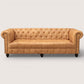 Kingsford - Natural Tan Top Grain Buffalo Leather Chesterfield sofa - Kukuu Sofa