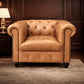 Kingsford - Natural Tan Top Grain Buffalo Leather Chesterfield sofa - Kukuu Sofa
