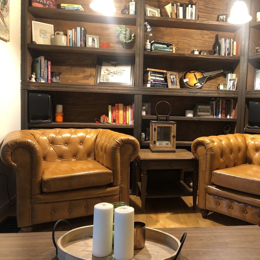 Kingsford - Natural Tan Top Grain Buffalo Leather Chesterfield sofa - Kukuu Sofa