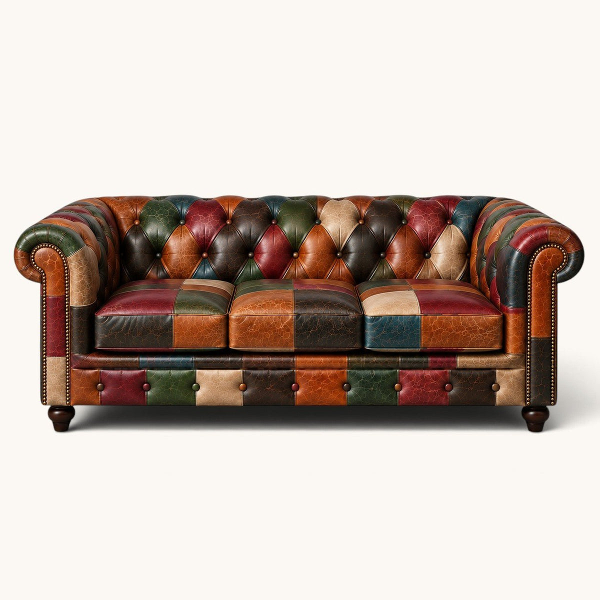 Kingsford – Patchwork Special Edition Top Grain Buffalo Leather Sofa - Kukuu Sofa
