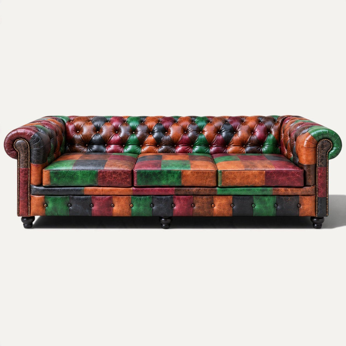 Kingsford – Patchwork Special Edition Top Grain Buffalo Leather Sofa - Kukuu Sofa