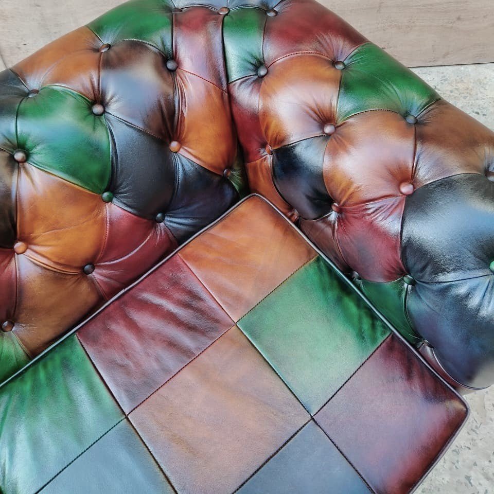 Kingsford – Patchwork Special Edition Top Grain Buffalo Leather Sofa - Kukuu Sofa