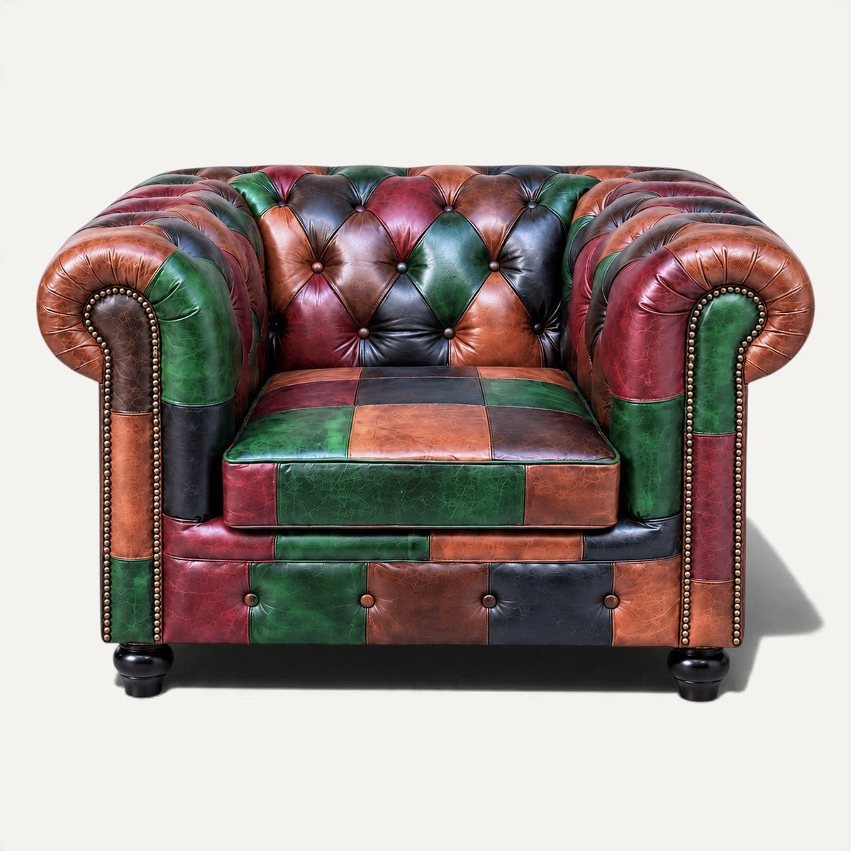 Kingsford – Patchwork Special Edition Top Grain Buffalo Leather Sofa - Kukuu Sofa
