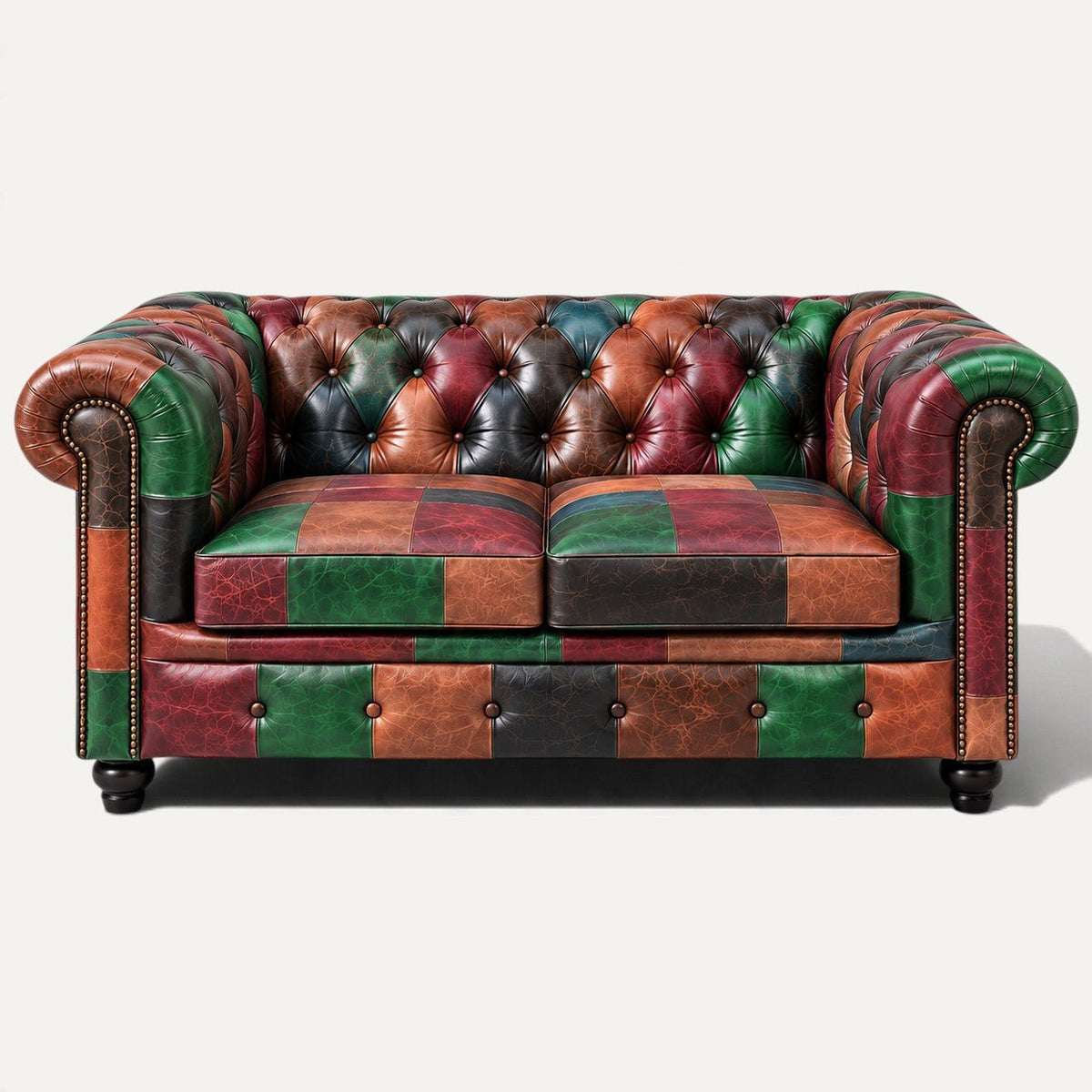 Kingsford – Patchwork Special Edition Top Grain Buffalo Leather Sofa - Kukuu Sofa