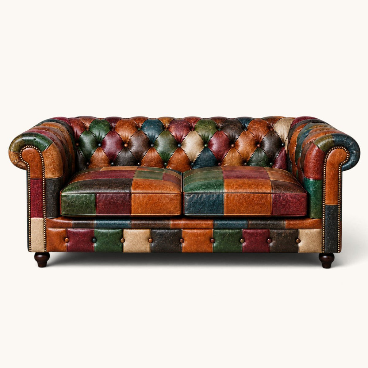 Kingsford – Patchwork Special Edition Top Grain Buffalo Leather Sofa - Kukuu Sofa