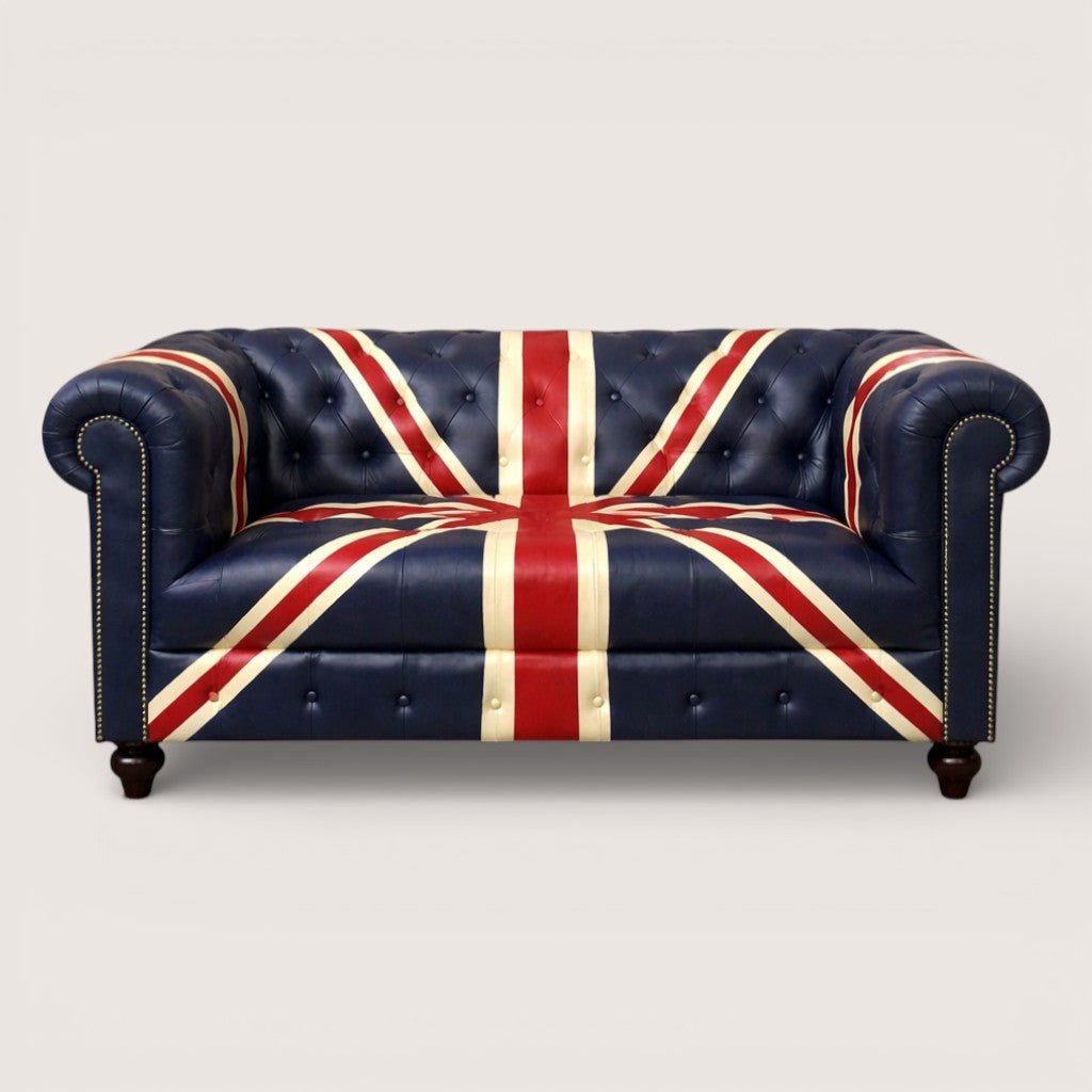 Kingsford – Union Jack Special Edition Hand Painted Top Grain Buffalo Leather Sofa - Kukuu Sofa