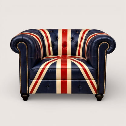Kingsford – Union Jack Special Edition Hand Painted Top Grain Buffalo Leather Sofa - Kukuu Sofa