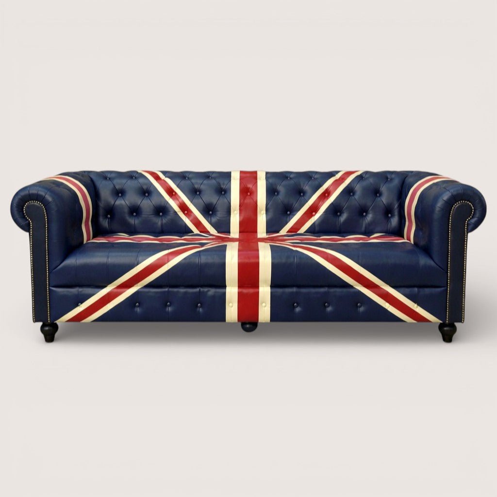 Kingsford – Union Jack Special Edition Hand Painted Top Grain Buffalo Leather Sofa - Kukuu Sofa