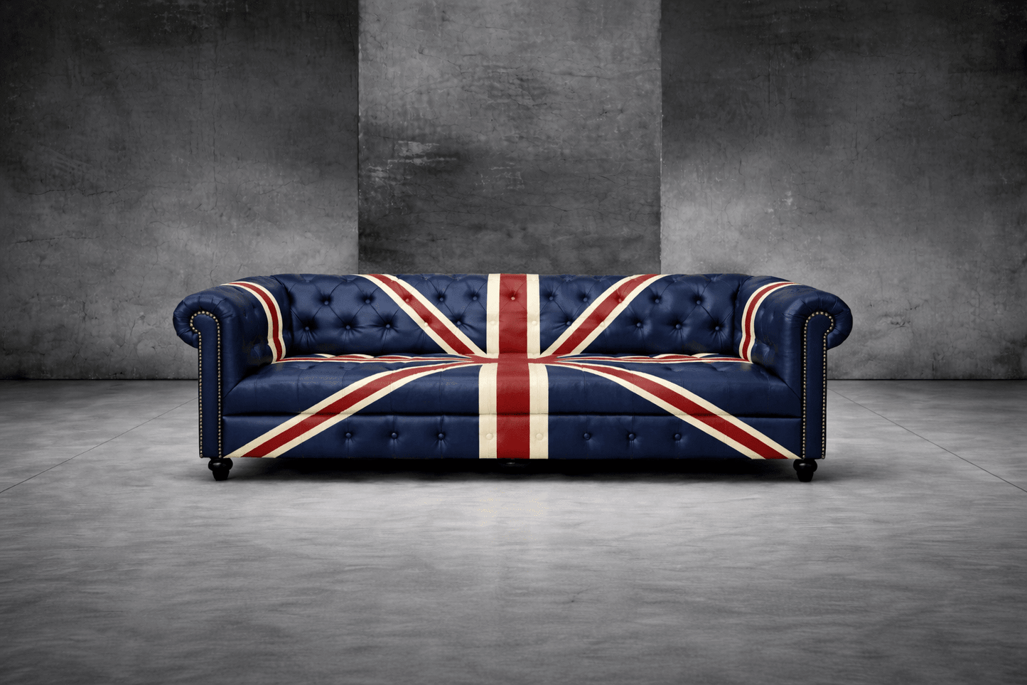 Kingsford – Union Jack Special Edition Hand Painted Top Grain Buffalo Leather Sofa - Kukuu Sofa