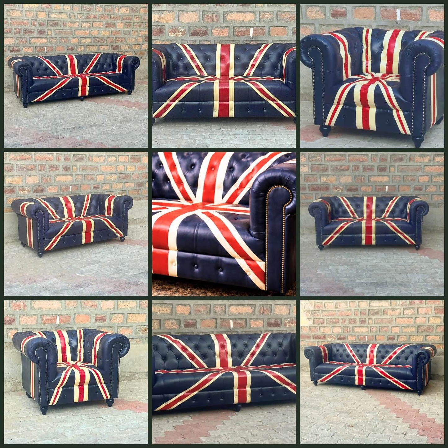 Kingsford – Union Jack Special Edition Hand Painted Top Grain Buffalo Leather Sofa - Kukuu Sofa