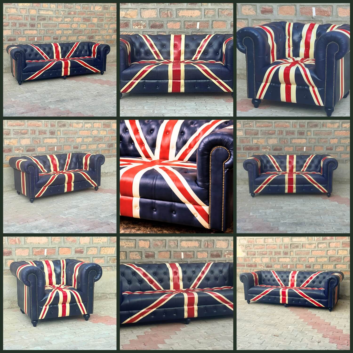 Kingsford – Union Jack Special Edition Hand Painted Top Grain Buffalo Leather Sofa - Kukuu Sofa