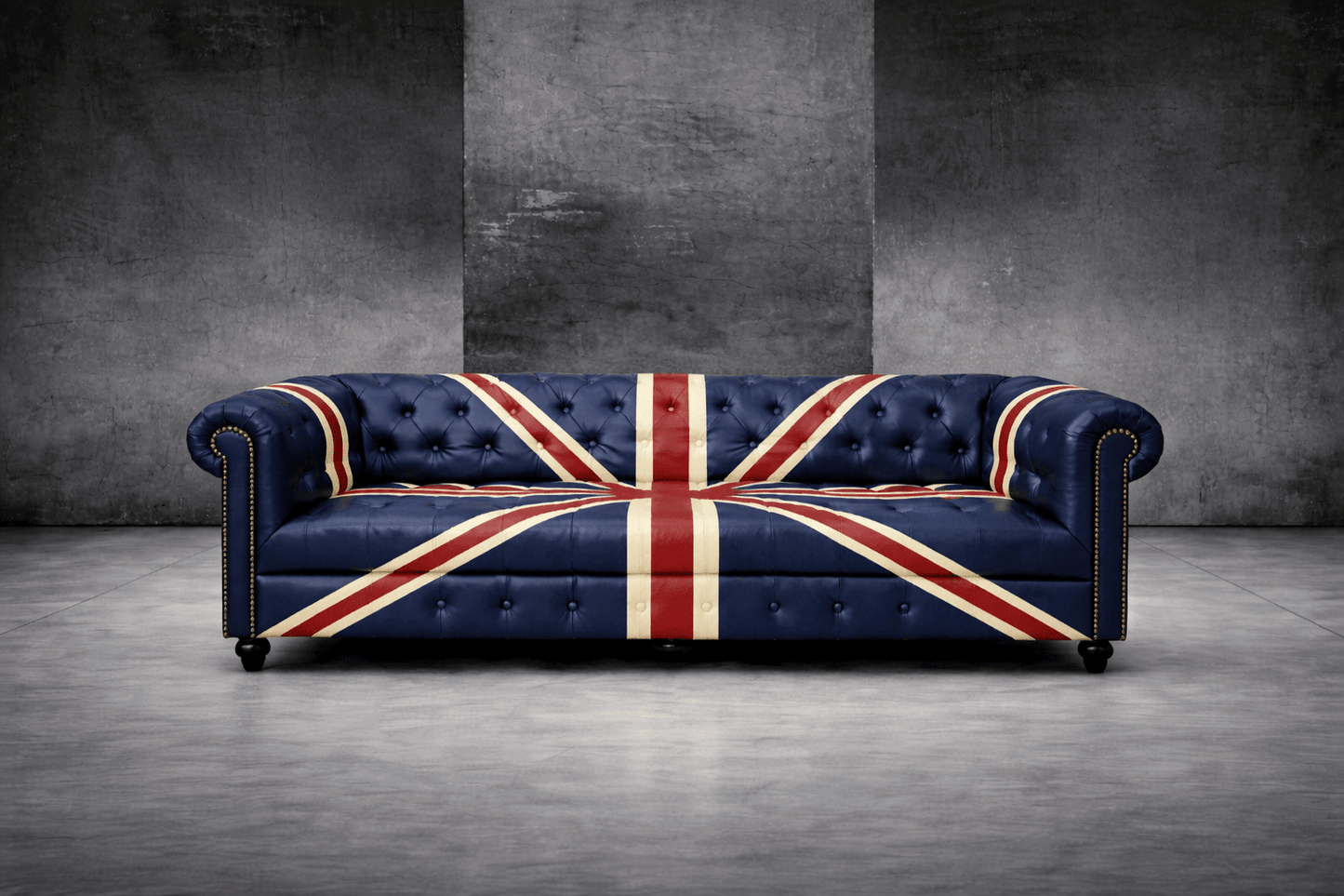 Kingsford – Union Jack Special Edition Hand Painted Top Grain Buffalo Leather Sofa - Kukuu Sofa