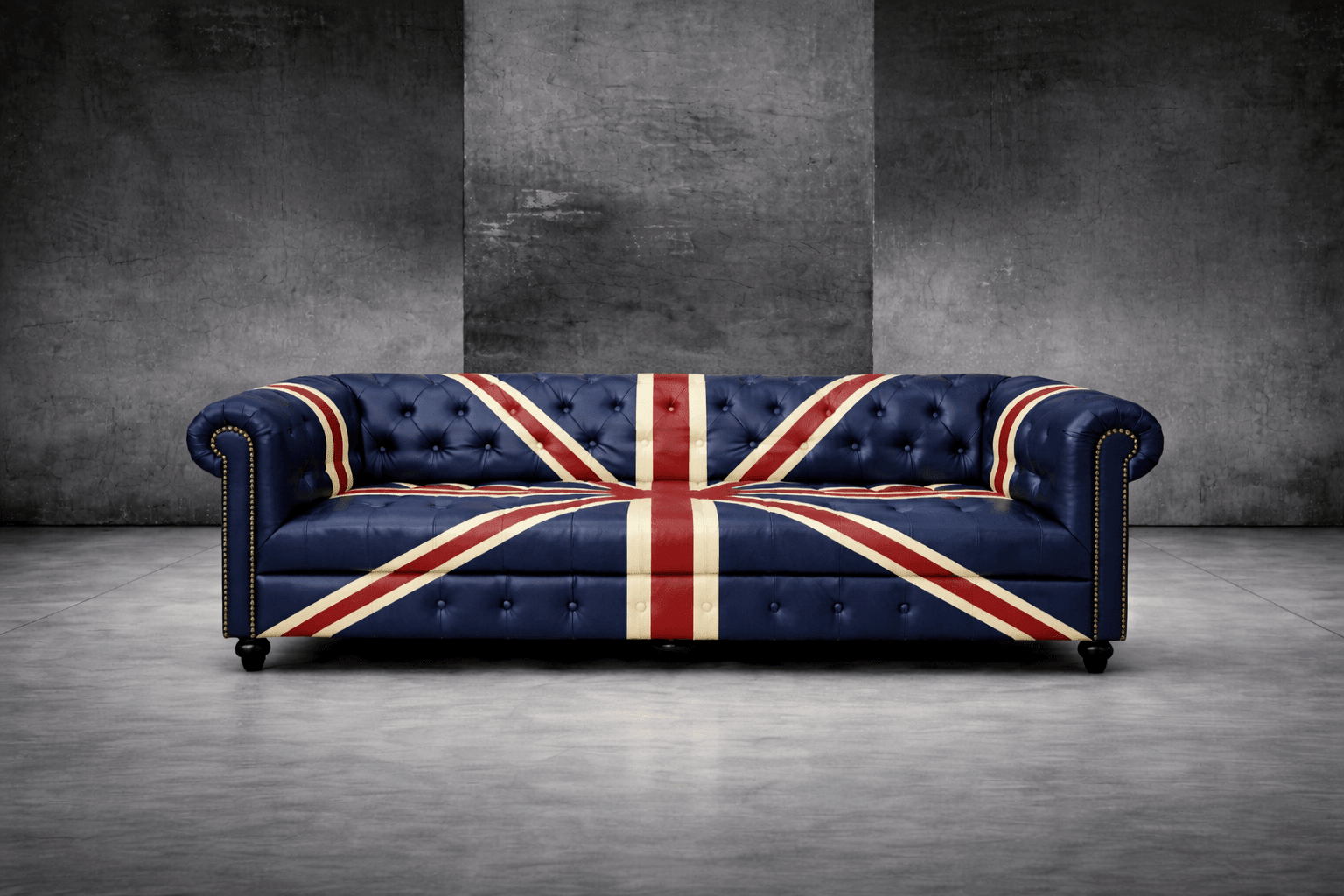 Kingsford – Union Jack Special Edition Hand Painted Top Grain Buffalo Leather Sofa - Kukuu Sofa