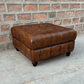 Kingsford - Vintage Brown Top Grain Buffalo Leather Chesterfield Ottoman - Kukuu Sofa
