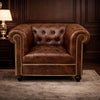 Kingsford - Vintage Brown Top Grain Buffalo Leather Chesterfield sofa - Kukuu Sofa