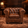 Kingsford - Vintage Brown Top Grain Buffalo Leather Chesterfield sofa - Kukuu Sofa