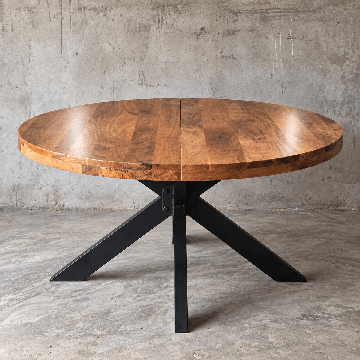 KUKUU Extend-It! – Solid Mango Wood Round Extending Dining Table - Kukuu Sofa