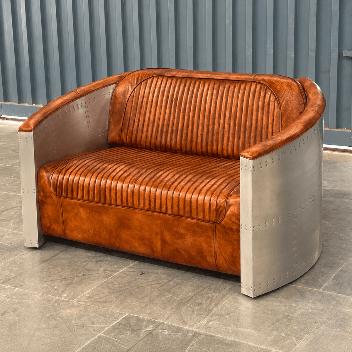 Maverick – Aviator Industrial Aircraft Aluminium 2-Seater Sofa - Kukuu Sofa