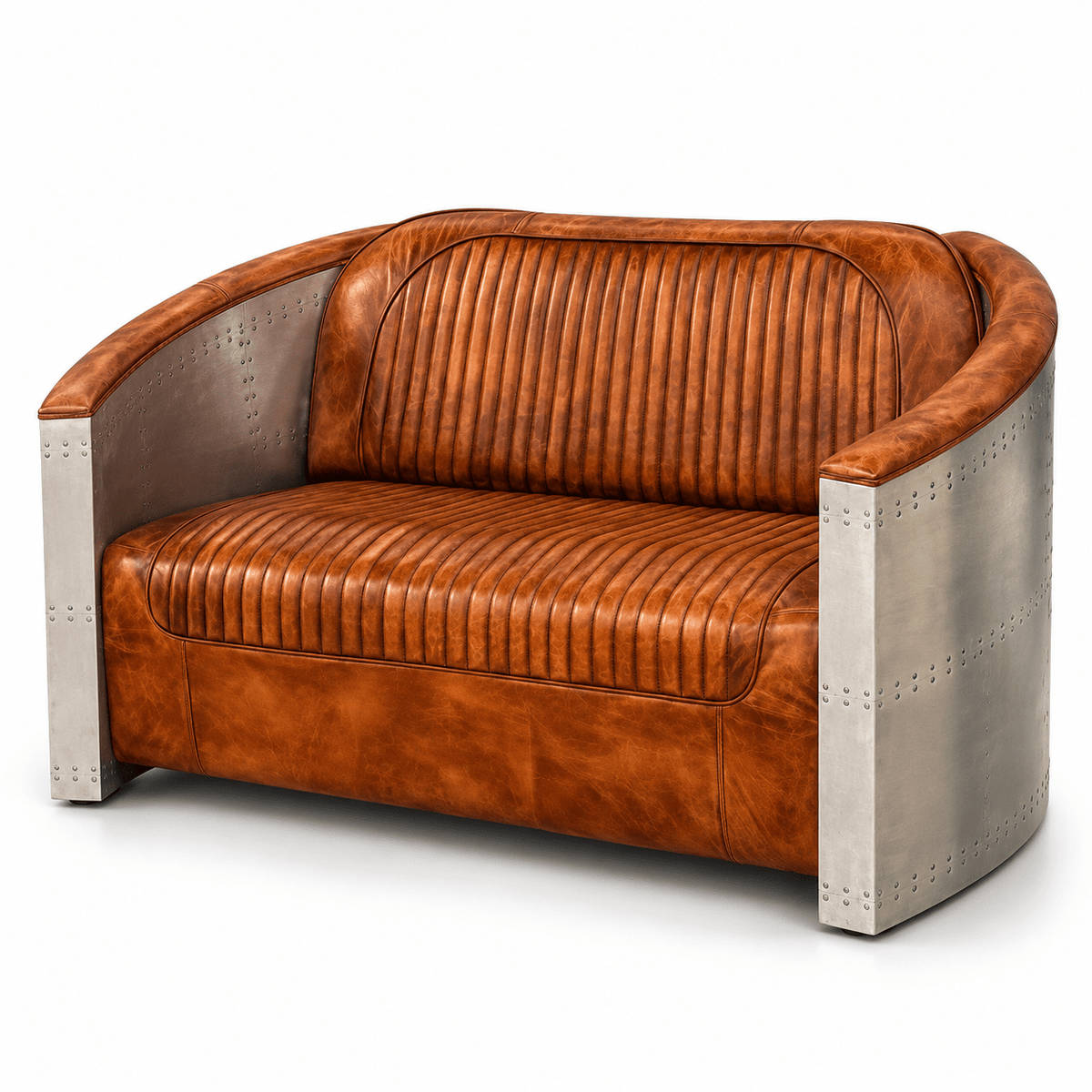 Maverick – Aviator Industrial Aircraft Aluminium 2-Seater Sofa - Kukuu Sofa