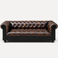 Mayfair Luxury Collection – Distressed Dark Brown Top Grain Buffalo Leather Chesterfield Sofa - Kukuu Sofa