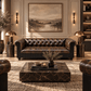 Mayfair Luxury Collection – Distressed Dark Brown Top Grain Buffalo Leather Chesterfield Sofa - Kukuu Sofa
