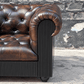 Mayfair Luxury Collection – Distressed Dark Brown Top Grain Buffalo Leather Chesterfield Sofa - Kukuu Sofa