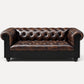 Mayfair Luxury Collection – Distressed Dark Brown Top Grain Buffalo Leather Chesterfield Sofa - Kukuu Sofa