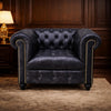 Kingsford - Berlin Grey Top Grain Buffalo Leather Chesterfield sofa