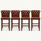 Windsor Chesterfield Genuine Leather Bar Stool – Vintage Brown | KUKUU Sofa - Kukuu Sofa
