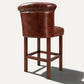 Windsor Chesterfield Genuine Leather Bar Stool – Vintage Brown | KUKUU Sofa - Kukuu Sofa