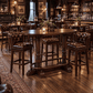 Windsor Traditional Oval Wooden Bar & Pub Poseur Table – Dark Brown - Kukuu Sofa