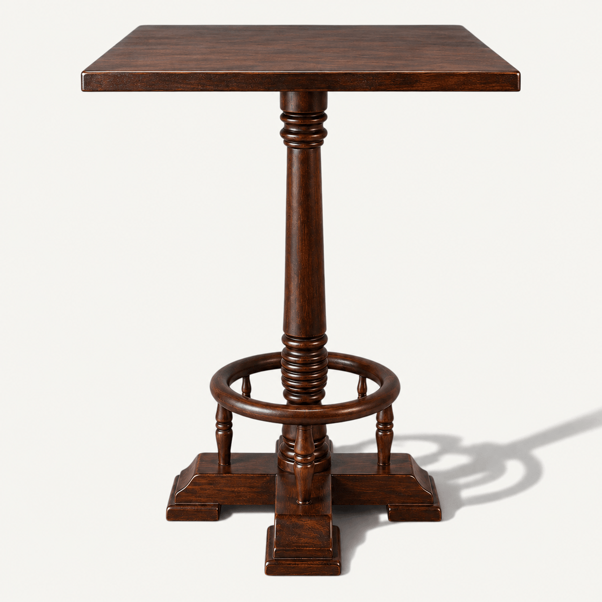 Windsor Traditional Round Wooden Bar & Pub Poseur Table – Dark Brown - Kukuu Sofa